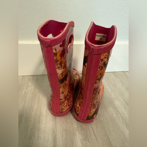 Hunter For Target Girls Hot Pink Speckled Rubber Rain Boots SIZE 1 - Picture 4 of 7